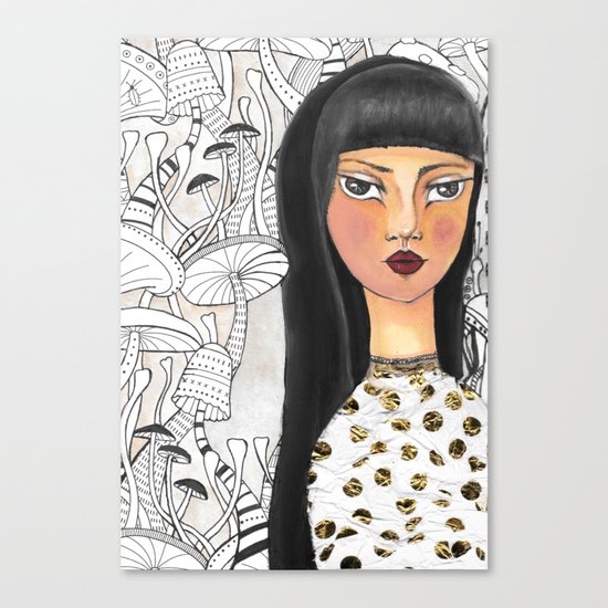 The girl with the red lips Canvas Print