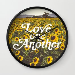 Love One Another Sunflowers Wall Clock