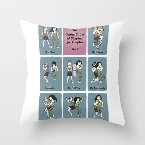 The Kama Sutra of Sleeping for Couples Part 2 Throw Pillow