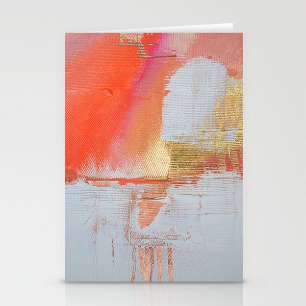 Insight: a minimal, abstract painting in reds and golds by Alyssa Hamilton Art Stationery Cards