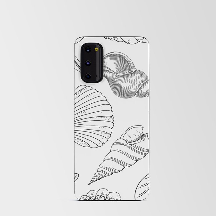 Shell Pattern Black and White Android Card Case