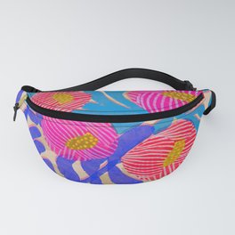 Big Pink and Blue Florals Fanny Pack