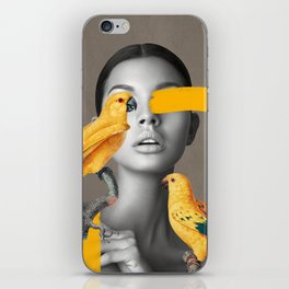 Girl with Parrots iPhone Skin