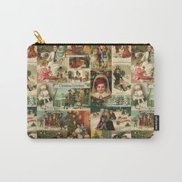 Vintage Victorian Christmas Collage Carry-All Pouch