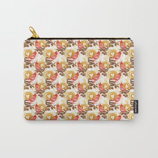 Cardinal Chickadee Pattern Carry-All Pouch