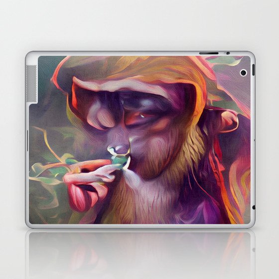 Purple Monkey Smoking Weed Laptop & iPad Skin