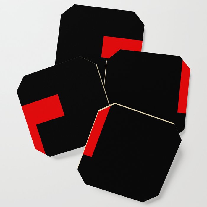 Letter T (Red & Black) Coaster