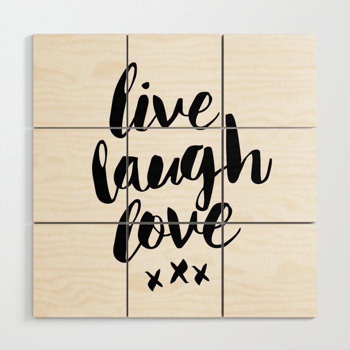 Live Laugh Love Black And White Wall Hangings Typography Design