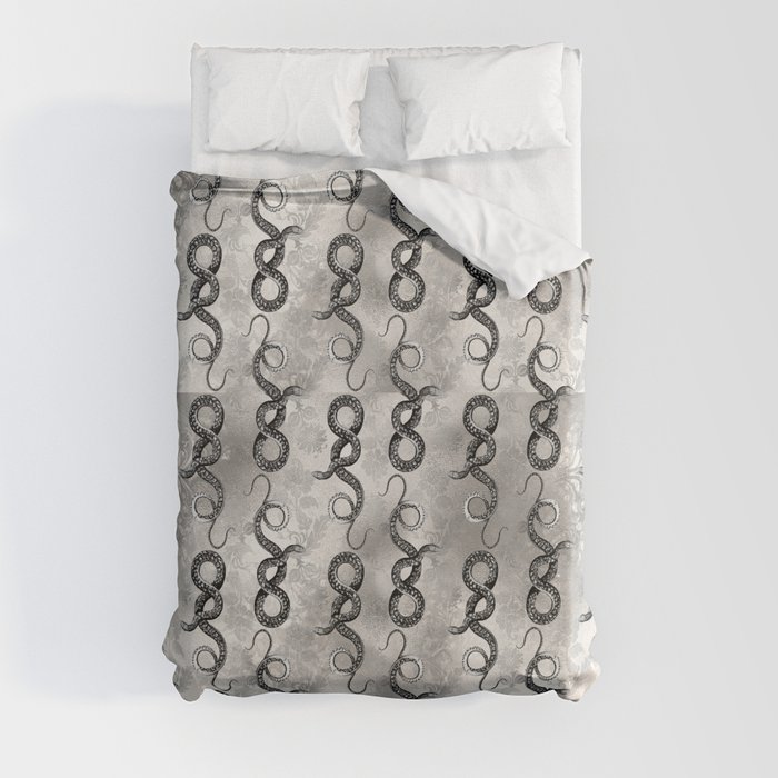 Serpentine of Silver Duvet Cover