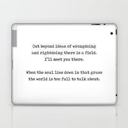 Out beyond ideas of wrongdoing and rightdoing - Rumi Quote - Typewriter Print 1 Laptop Skin