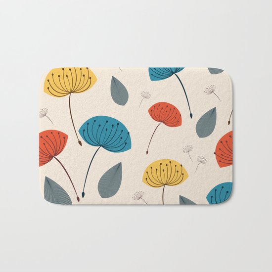 Dandelions in the wind Bath Mat