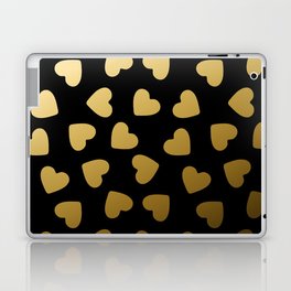 Golden Hearts Pattern Laptop Skin