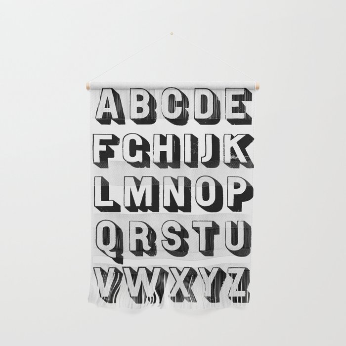 Alphabet Black And White Wall Decor Poster Home Decor Nursery Art