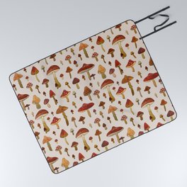 Watercolor Mushroom Pattern Picnic Blanket