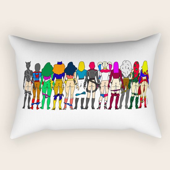 Superheroine Butts Rectangular Pillow
