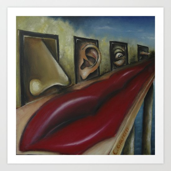 Hanging senses Art Print