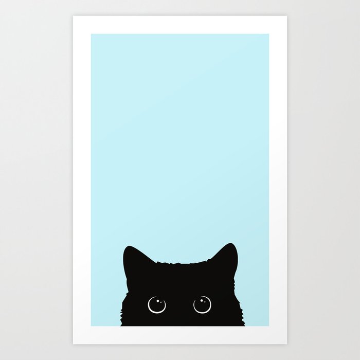 Black cat I Art Print
