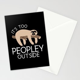 It's Too Peopley Outside Sloth Stationery Card