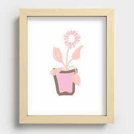 FLOWER POT PASTEL PINK Recessed Framed Print