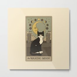 The Waning Moon Cat Metal Print
