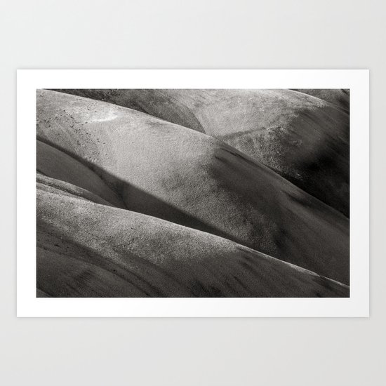 Painted Hills Monochrome Art Print
