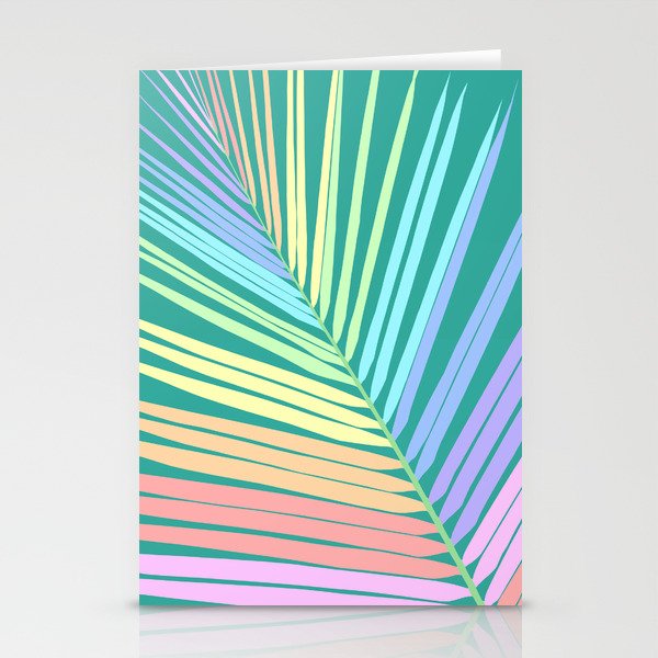 Rainbow Palm Leaf #3 #wall #art #society6 Stationery Cards