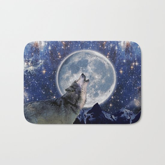 A One Wolf Moon Bath Mat