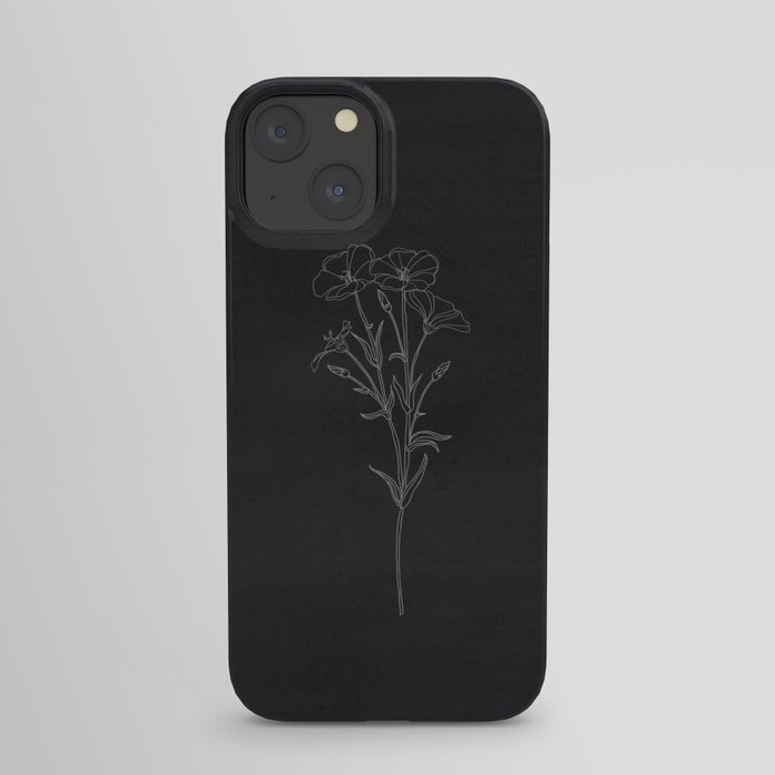 Black and White Flower Minimalism iPhone Case