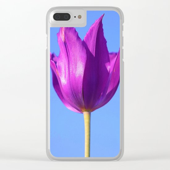 purple tulip Clear iPhone Case