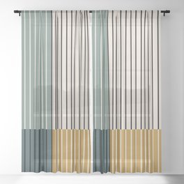 Color Block Line Abstract VIII Sheer Curtain