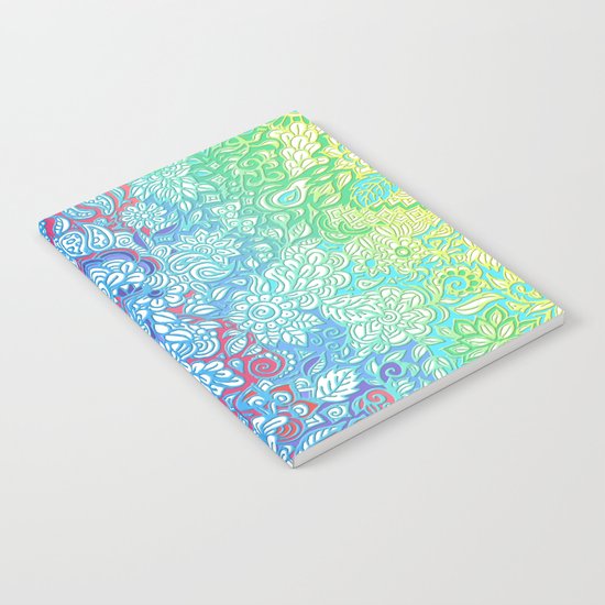 Fantasy Garden Rainbow Doodle Notebook