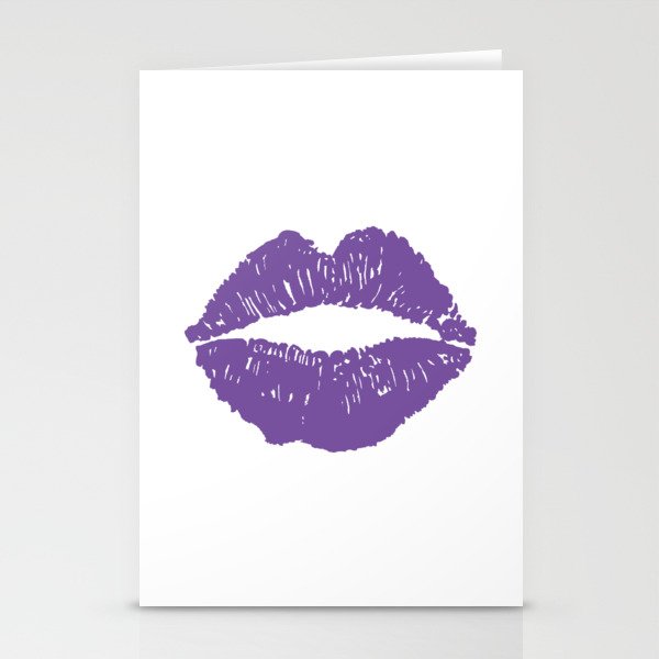 Purple Lips Stationery Cards