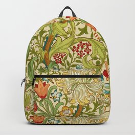 William Morris Golden Lily Vintage Pre-Raphaelite Floral Art Backpack | Redtulips, Floral, Williammorris, Artistic, Bold, Goldenlily, Artsandcrafts, Pattern, Feminine, Ornate 
