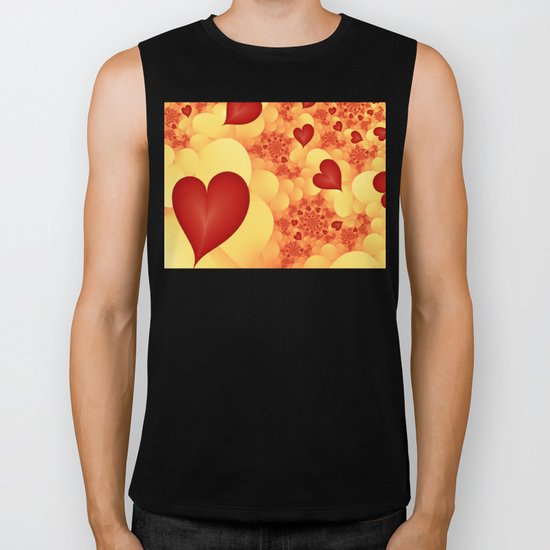 Love lets fly the Hearts Fractal Biker Tank