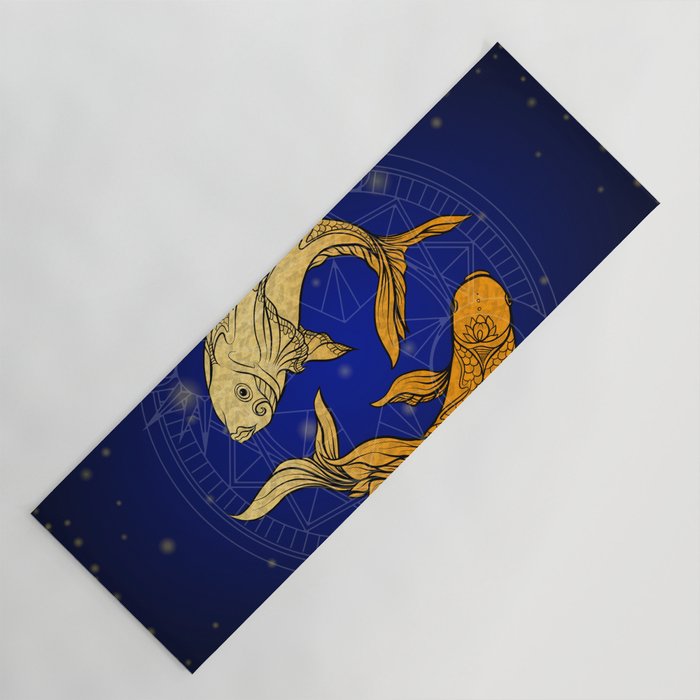 Zodiac golden sign — Pisces Yoga Mat