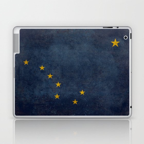Alaskan State Flag in grungy textures Laptop & iPad Skin