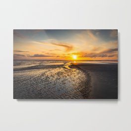 Sunset on a Coastal Beach Metal Print