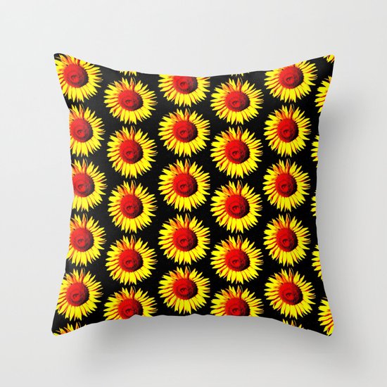 Sunflower group Throw Pillow