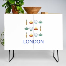 London Retro Art Decor Vacations Art Modern Boho Decor Credenza