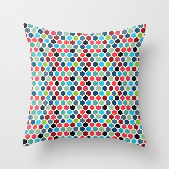 Multi-Color Geometric Pattern Throw Pillow