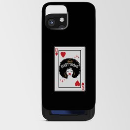 Sagittarius Star Sign Melanin Black Queen of Hearts Blackjack Poker iPhone Card Case