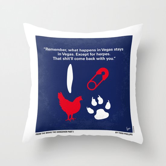No145 My Hangover PART 1 minimal movie poster Throw Pillow