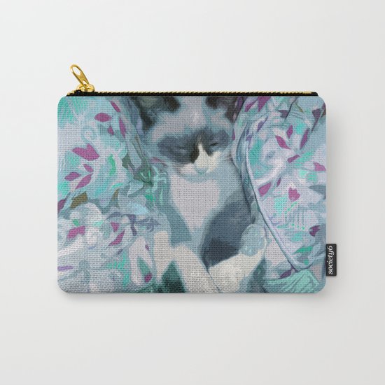 Nestled Kitten in Comforter Cloud Carry-All Pouch