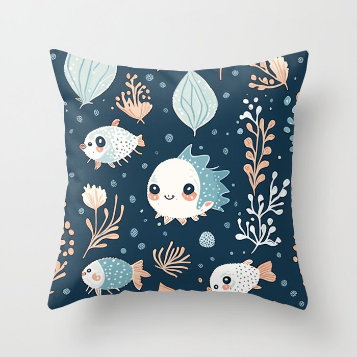 Sea pattern Throw Pillow