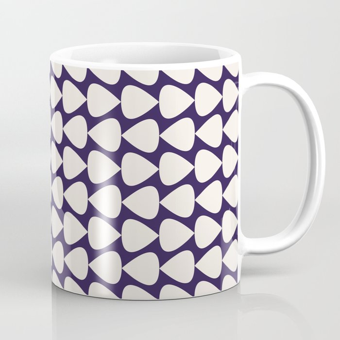 Plectrum Geometric Pattern Mini in Navy Blue and Cream Coffee Mug