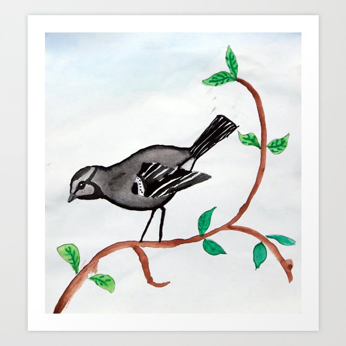 Zen Doodle Bird Art Print