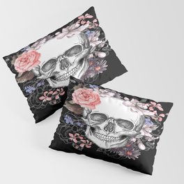 Dia Los Muertos, Floral Skull Pillow Sham