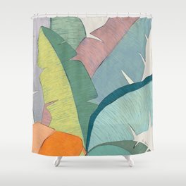 Banana leaves pastel colors Shower Curtain
