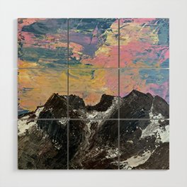 Arapahoe National Forest [3]: a colorful abstract mixed media mountain range Wood Wall Art