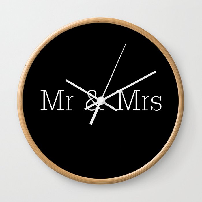 mr mrs monogram standard wall clock by pretty1 society6